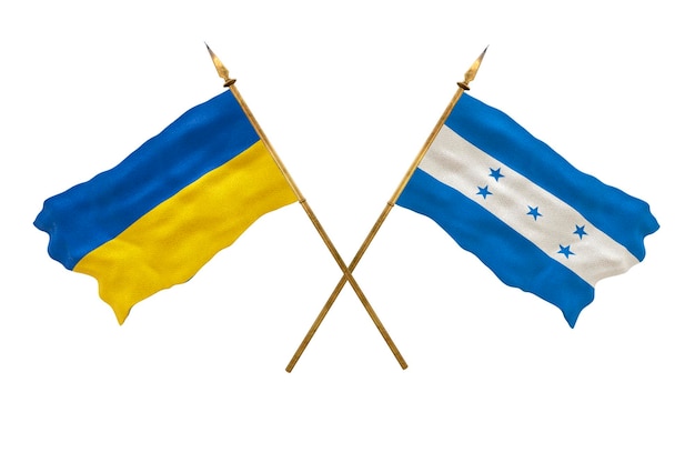 Arrière-plan pour les concepteurs Fête nationale Drapeaux nationaux de l'Ukraine et du Honduras