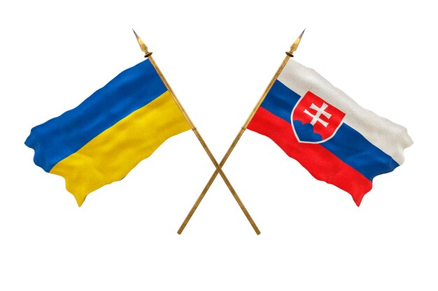 Arrière-plan pour les concepteurs Fête nationale Drapeaux nationaux de l'Ukraine et de la Slovaquie