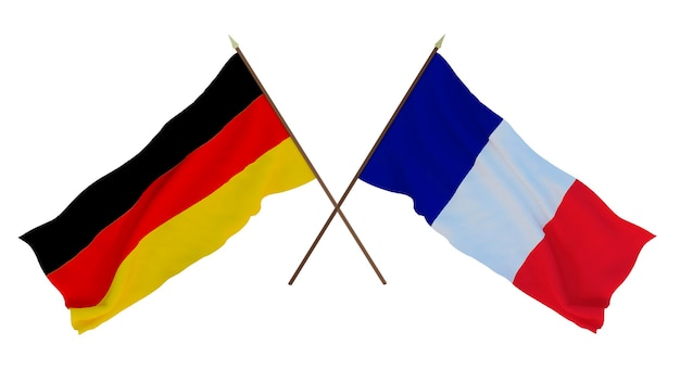 Arrière-plan pour les concepteurs illustrateurs Drapeaux de la fête de l'indépendance nationale Allemagne et France