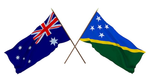 Arrière-plan pour les concepteurs illustrateurs Drapeaux de la fête nationale de l'indépendance Australie et îles Salomon