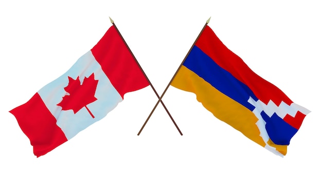 Arrière-plan pour les concepteurs illustrateurs Drapeaux de la fête nationale de l'indépendance du Canada et de l'Artsakh