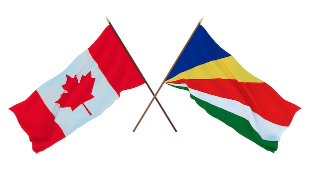 Arrière-plan pour les concepteurs illustrateurs Drapeaux de la fête nationale de l'indépendance du Canada et des Seychelles