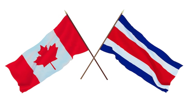 Arrière-plan pour les concepteurs illustrateurs Drapeaux de la fête nationale de l'indépendance du Canada et de la Thaïlande