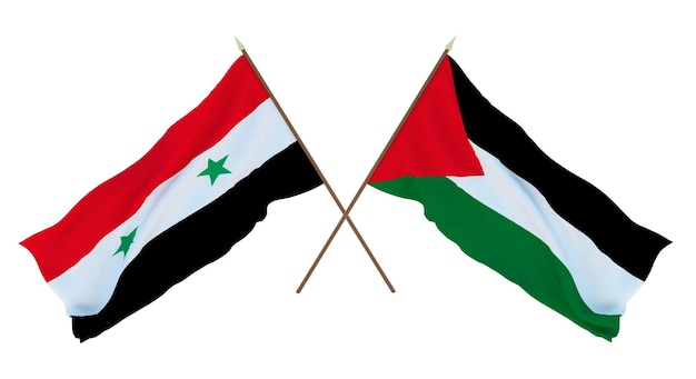 Arrière-plan pour les concepteurs illustrateurs Drapeaux de la fête nationale de l'indépendance Syrie et Palestine