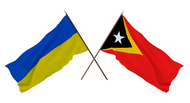 Arrière-plan pour les concepteurs illustrateurs Drapeaux de la fête nationale de l'indépendance de l'Ukraine et du Timor oriental