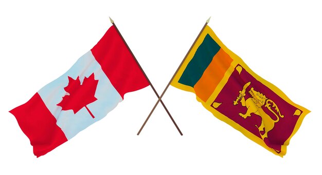 Arrière-plan pour les concepteurs illustrateurs National Independence Day Flags Canada et ShriLanka