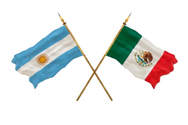 Arrière-plan pour les concepteurs Modèle 3D de la fête nationale Drapeaux nationaux Argentine et Mexique