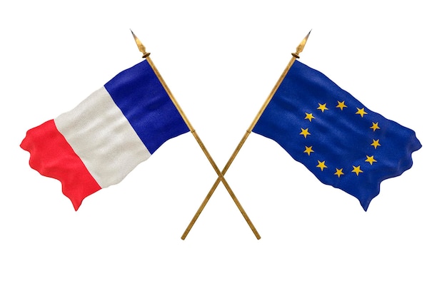 Photo arrière-plan pour les concepteurs modèle 3d de la fête nationale drapeaux nationaux de la république populaire de france et de l'europe