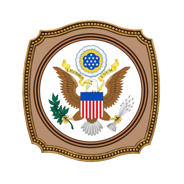 Photo arrière-plan pour les éditeurs et les concepteurs illustration 3d de la fête nationale armoiries de l'icône des états-unis d'amérique états-unis