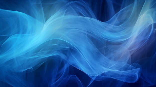 Arrière-plan présentant des vagues et des lignes dans des tons de bleu créant un affichage visuellement captivant avec une combinaison de formes fluides et de lignes dynamiques Generative Ai
