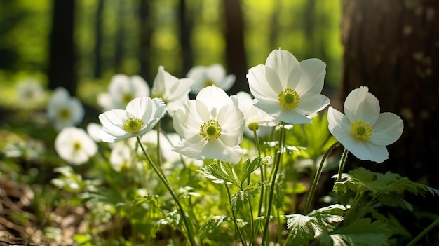 arrière-plan de printemps avec de belles fleurs blanches