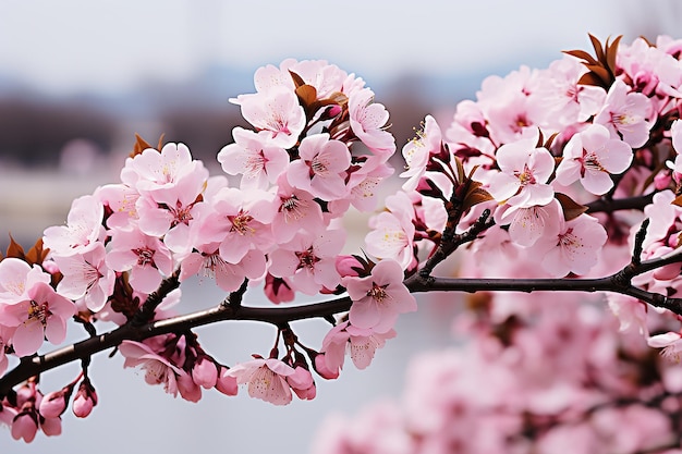 Arrière-plan de printemps en fleur de magasinage rose en gros plan