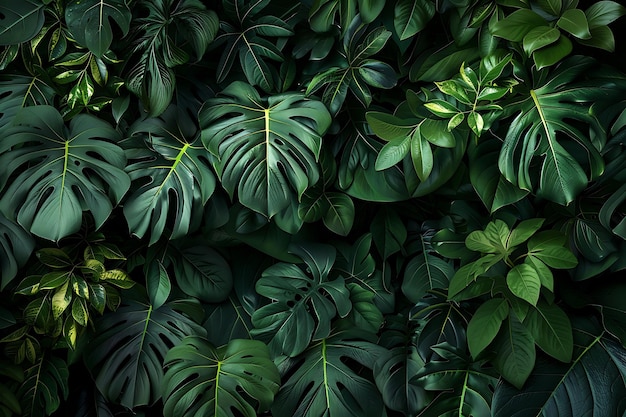 Photo arrière-plan de produit botanique avec des feuilles tropicales