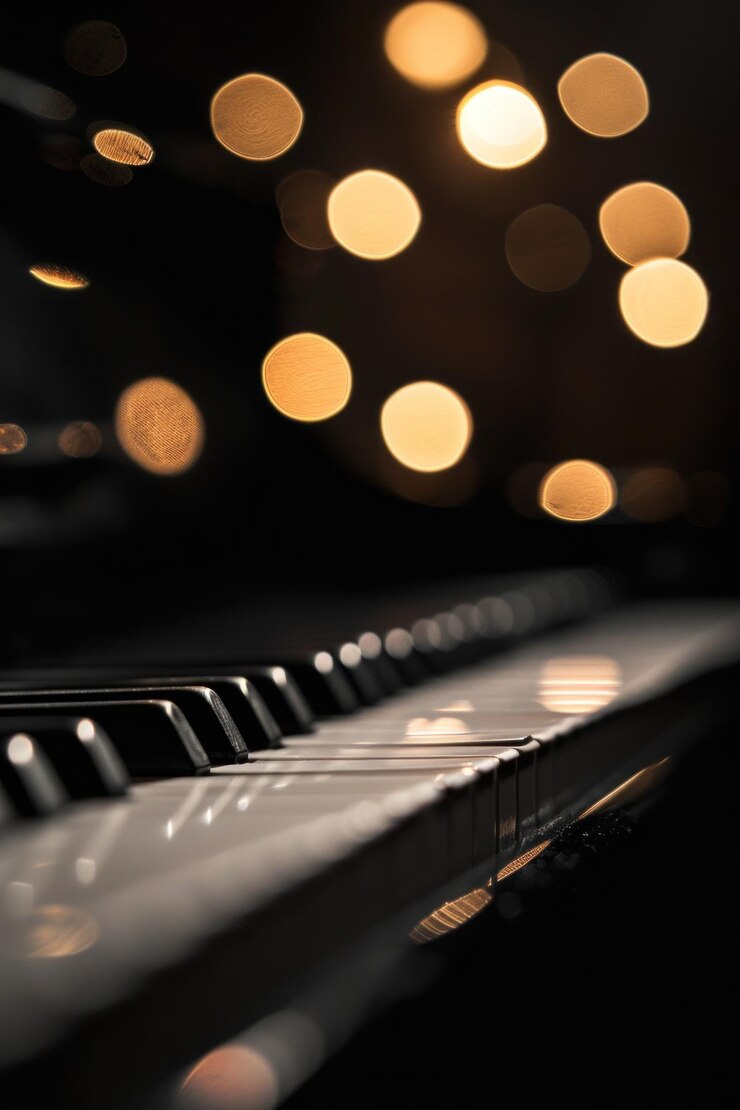 Photo arrière-plan de la publicité d'un concert de piano avec un espace de copie