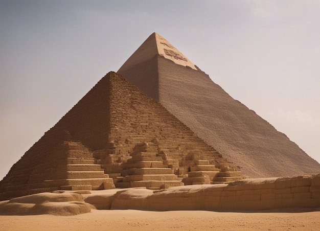 Photo un arrière-plan des pyramides égyptiennes