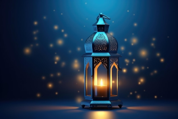 Arrière-plan Ramadan Kareem avec des lanternes et une mosquée Illustration vectorielle