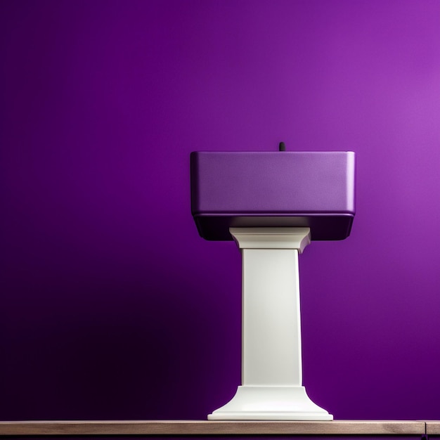 Photo arrière-plan réaliste du podium violet et blanc