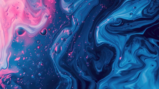 Arrière-plan rose et bleu liquide généré par l'IA