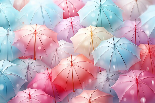 arrière-plan de la saison des pluies avec un parapluie pastel