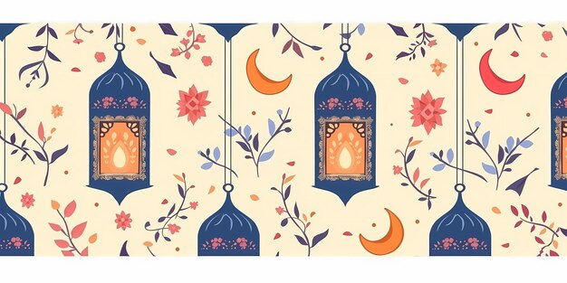 Photo arrière-plan sans couture du ramadan kareem