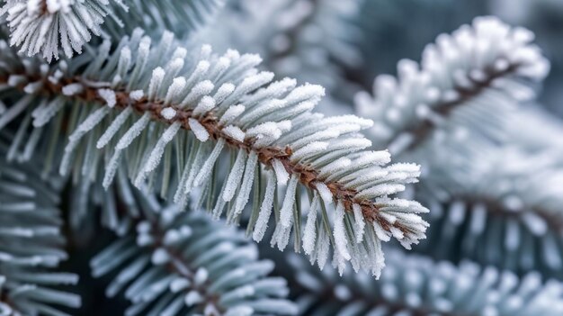 Arrière-plan d'un sapin gelé