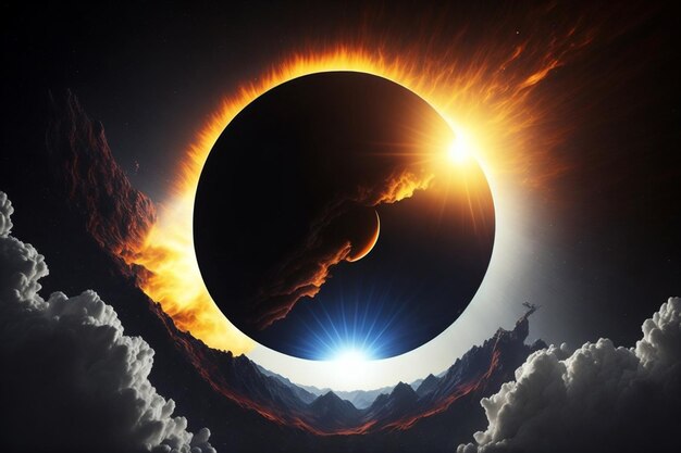 Arrière-plan scientifique éclipse solaire
