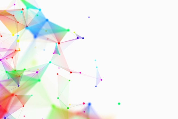 L'arrière-plan scientifique et technologique avec des points colorés.