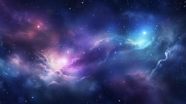 Arrière-plan spatial abstrait avec des étoiles de nébuleuse et des galaxies illustration 3D