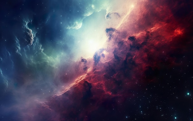 Un arrière-plan spatial avec une nébuleuse et des étoiles