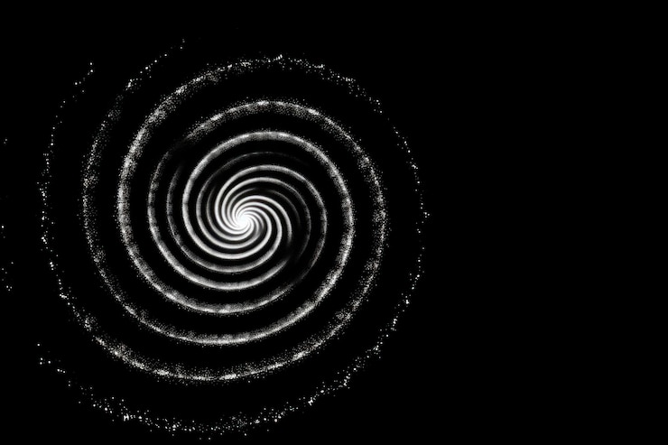 Photo arrière-plan en spirale nuit noire