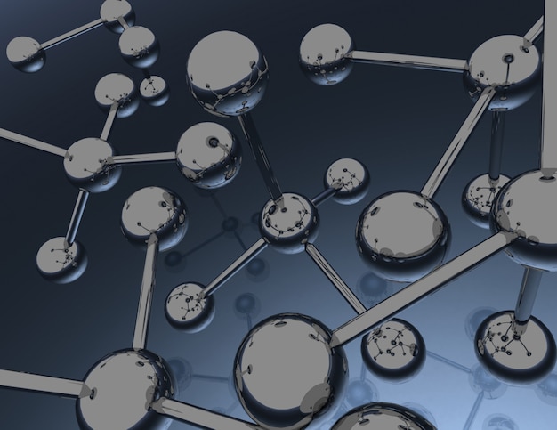 Photo arrière-plan de la structure moléculaire 3d .3d illustration rendue