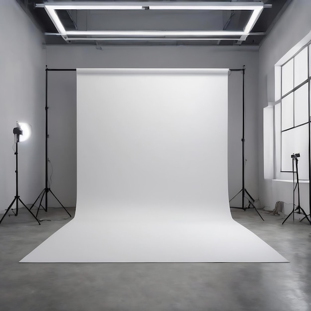 Photo arrière-plan de studio blanc et gris vide