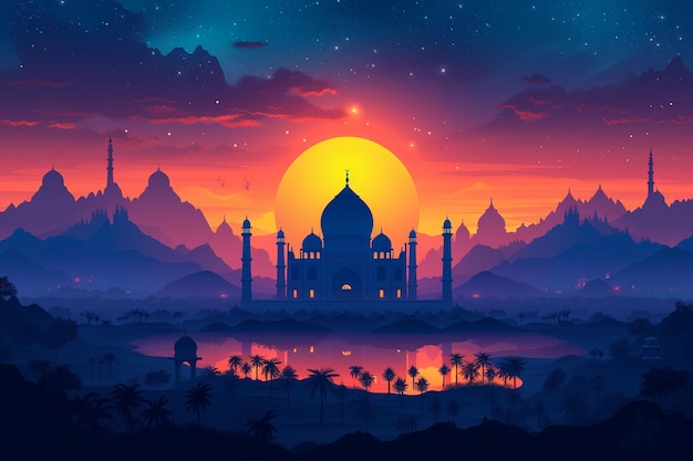 Photo arrière-plan de style papier pour l'eid al islamique