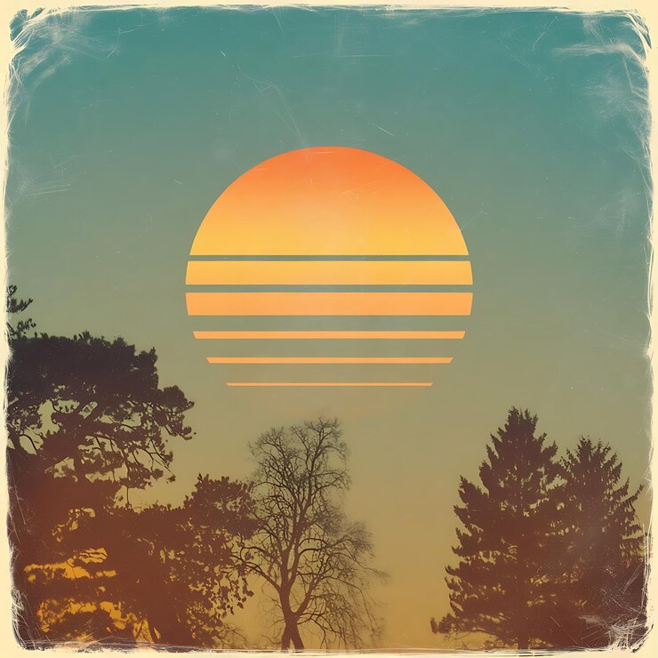 Photo arrière-plan sun rétro vintage