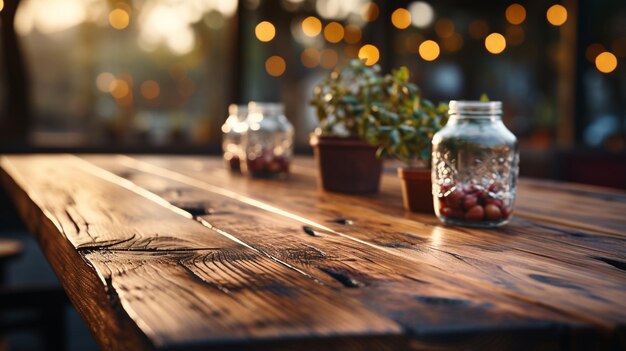 arrière-plan de table en bois vide