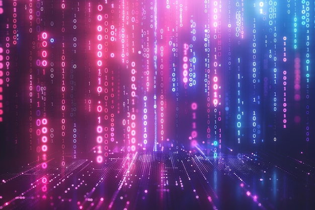 Arrière-plan de la technologie binaire numérique créé avec l'IA générative