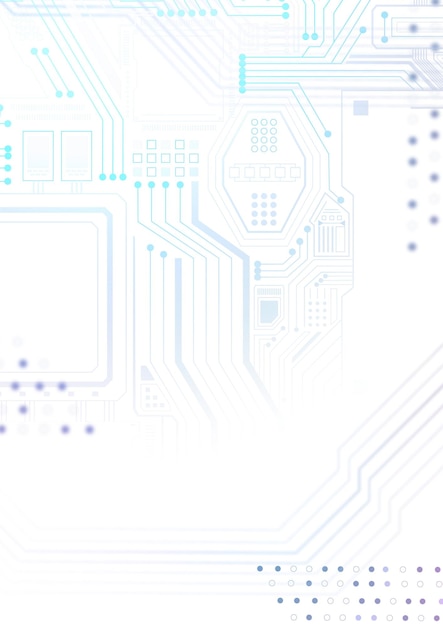Arrière-plan de la technologie des circuits de la carte mère png en bleu