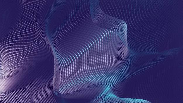 Arrière-plan de la technologie numérique abstraite avec réseau cobackgrounnlignes de connexion et ondes style plexus
