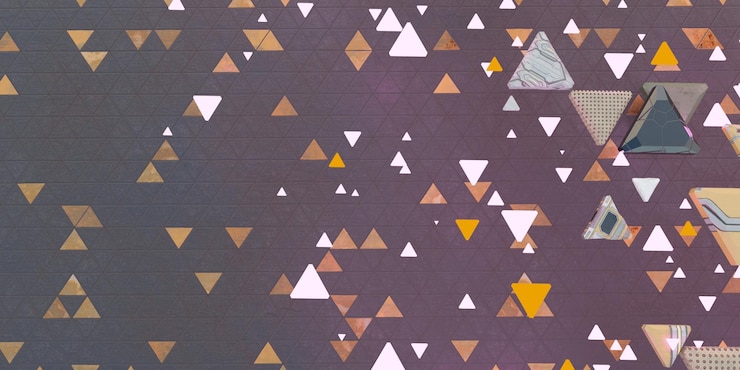 Photo arrière-plan technologique abstract formes de triangle modernes illustration en 3d