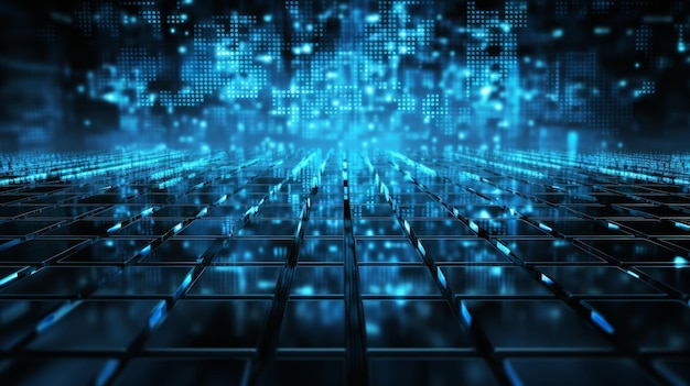 Arrière-plan technologique futuriste abstrait pour les affaires sur Internet avec le concept de big data dans l'art vectoriel