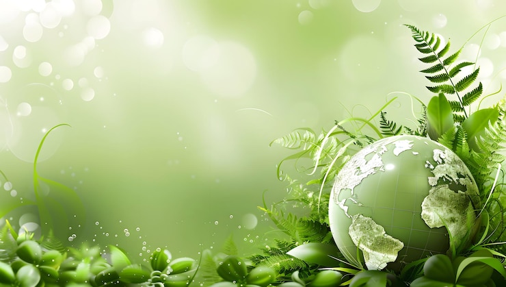 Photo arrière-plan de terre verte avec des feuilles et un globe pour un environnement de protection de l'environnement écologique