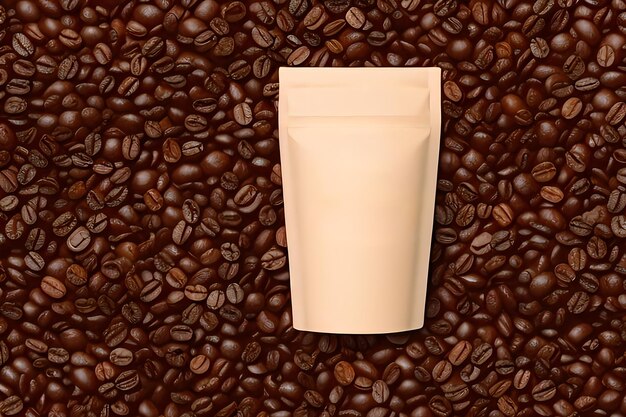 Arrière-plan de texte de café avec conception d'emballage de poche de café