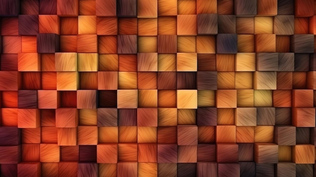 L'arrière-plan a une texture de bois cubique Generative AI