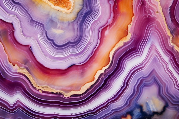 Arrière-plan à la texture colorée d'une tranche d'agate poli