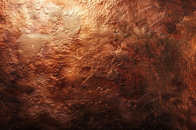 Arrière-plan de texture de cuivre brillant aMétal d'airain surface rouge brun peintre vue supérieure