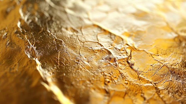 Photo arrière-plan de texture dorée foil doré papier d'emballage brillant