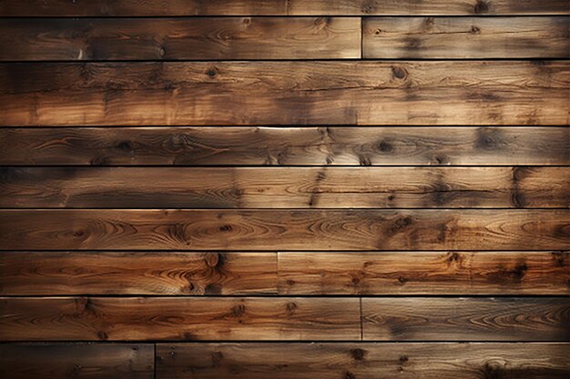 Arrière-plan ou texture de mur en bois Planches de bois brunes avec des motifs naturels