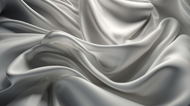 Arrière-plan de texture de tissu de soie satin argenté avec un aspect ondulé aléatoire
