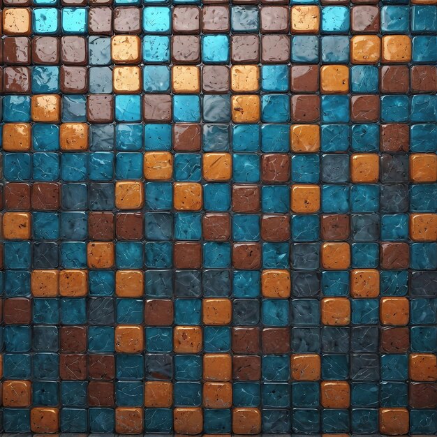 arrière-plan de texture une tuile de mosaïque bleue et brune