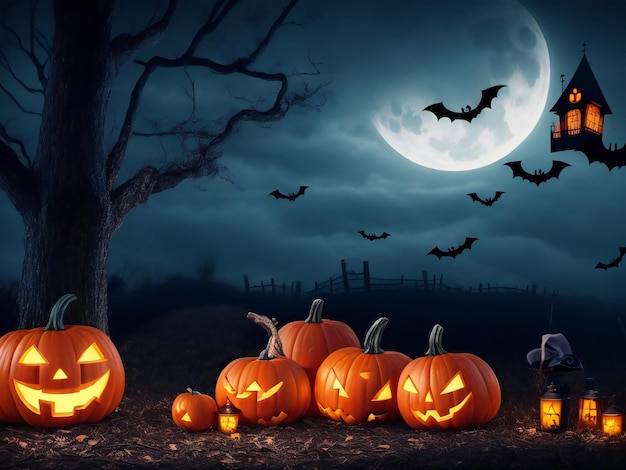 Arrière-plan sur le thème d'Halloween généré par ai